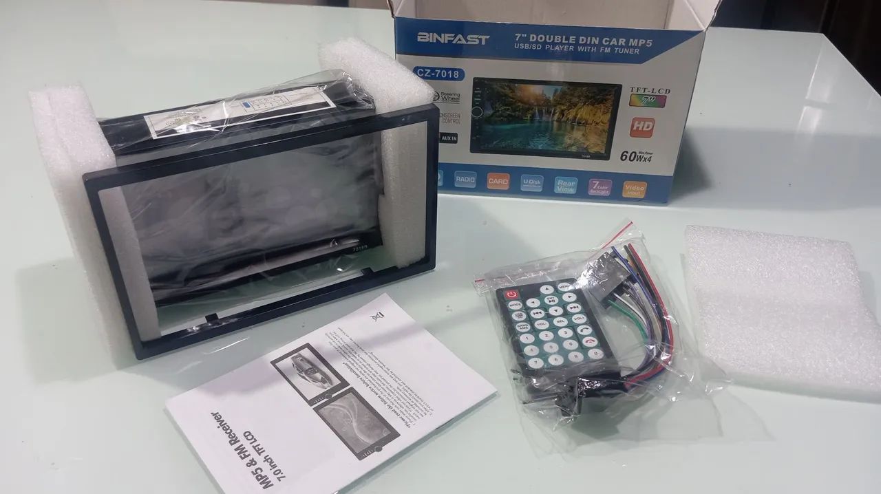Multimídia Double Din 7 polegadas bluetooth e diversas funções 
