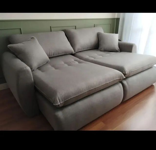Sofá Retrátil Albany 2,40 Sem Caixa Boucle Produto Novo!! Pronta Entrega!! - Foto 3