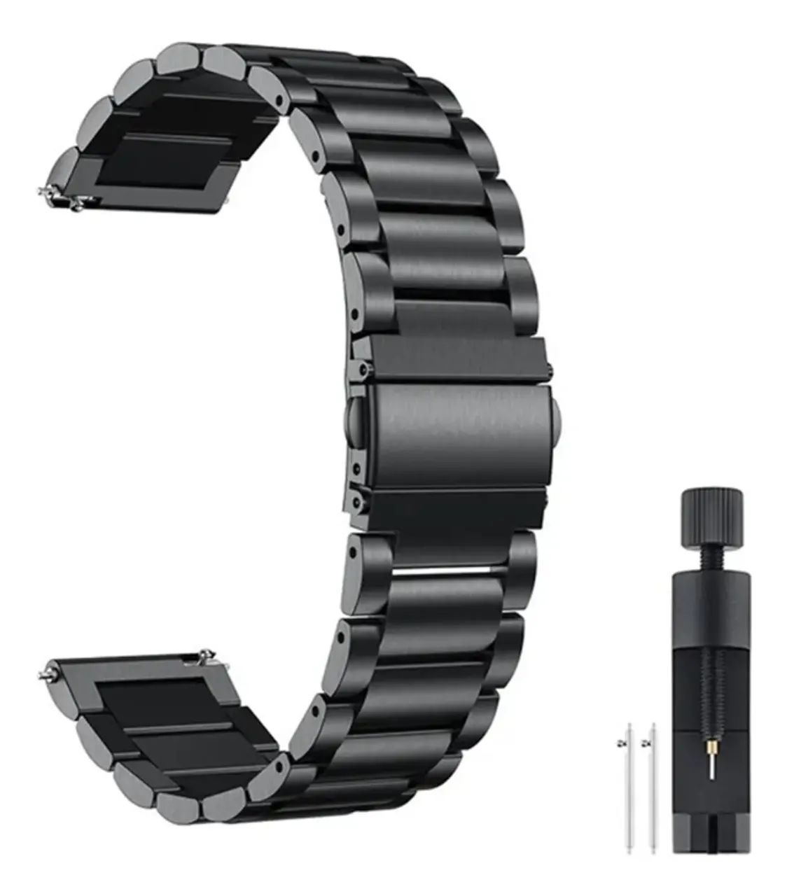 Pulseira De Metal Aço Inoxidável Premium Para Smartwatch Elos Com Fivela 22mm Para Vários  - Foto 6