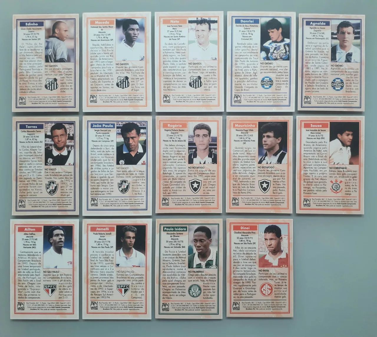 Cards Campeonato Brasileiro 94 - Multi Esporte - Foto 2
