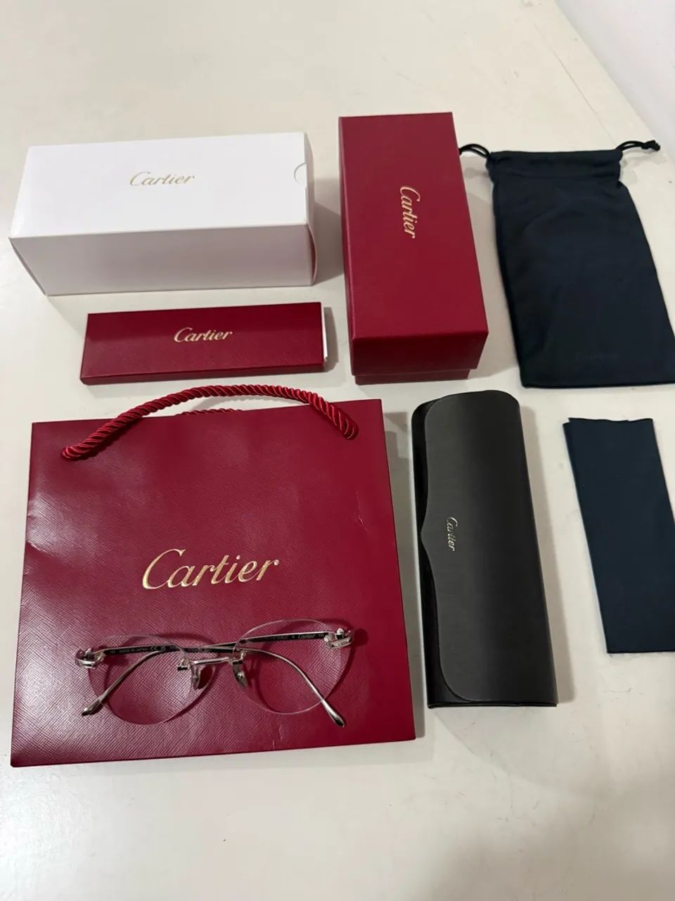 Óculos Cartier- original- completo- ouro branco - Foto 2