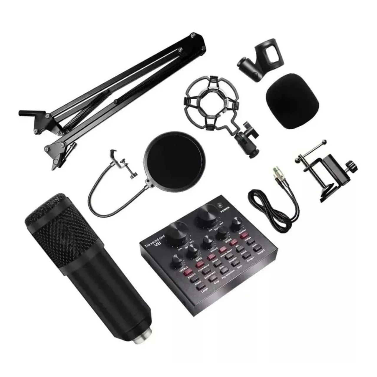 Kit Podcast com Microfone e Placa 431117195805337604