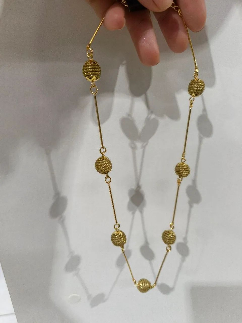 Colar em semi jóia com pingentes de Capim dourado  - Foto 2