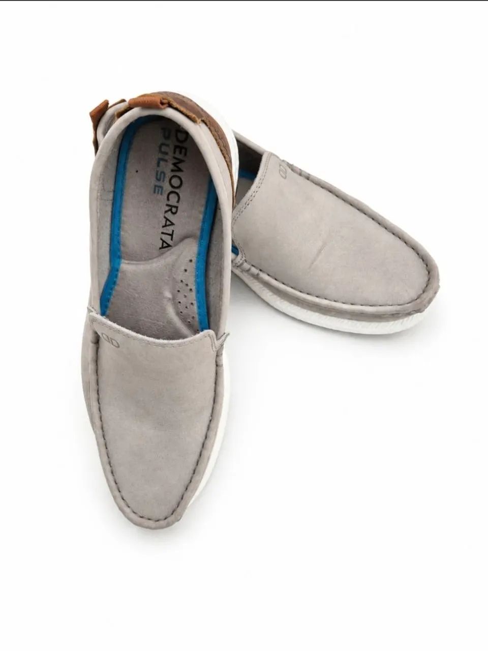 Mocassim Democrata Pulse Masculino - Cinza/Bege - Foto 2