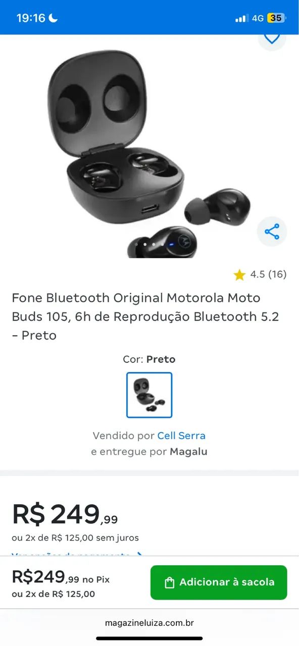 Fone Bluetooth motorola buds 