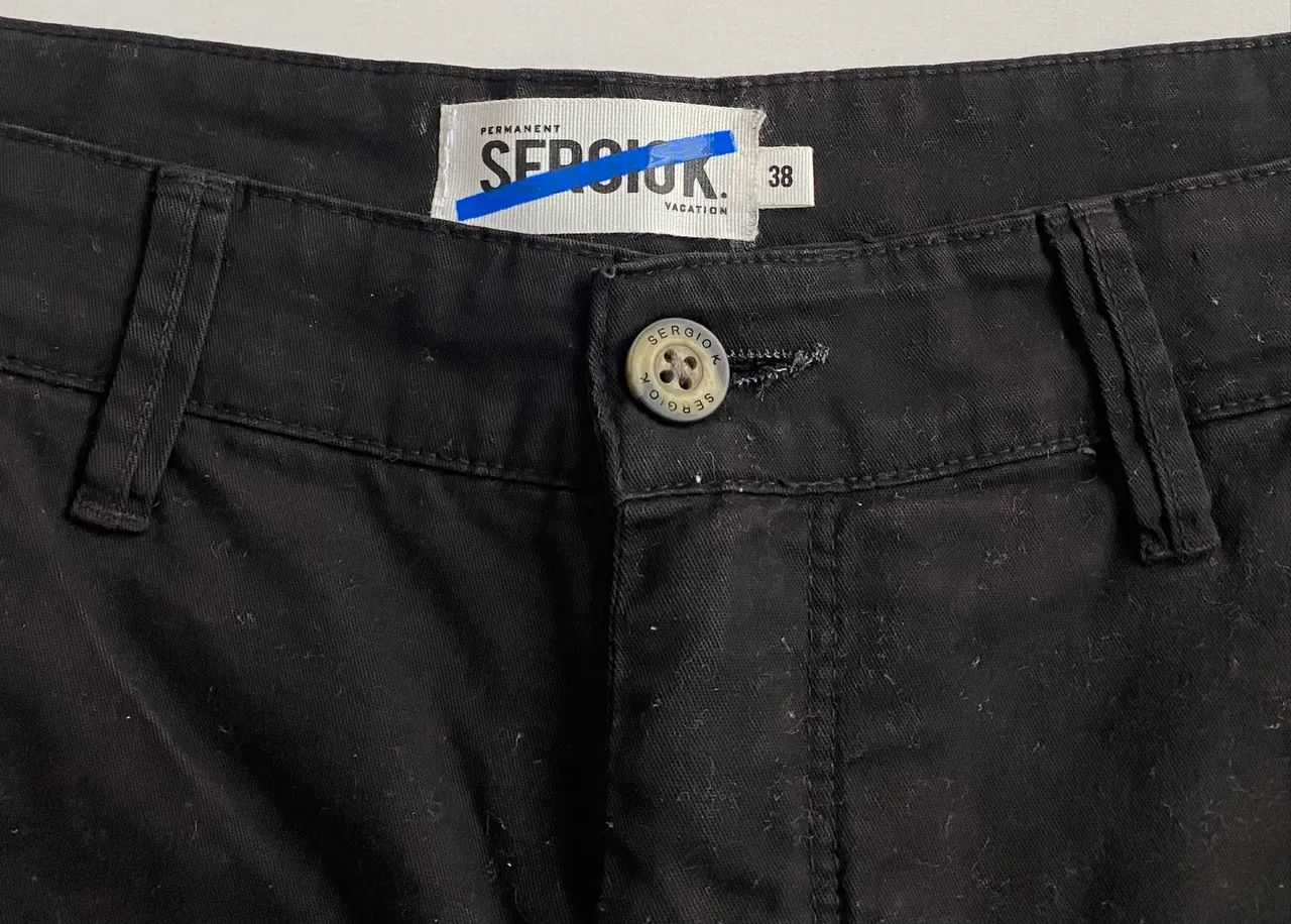 Bermuda Chino Sarja Sergio K Preta Original - 38 - Foto 4
