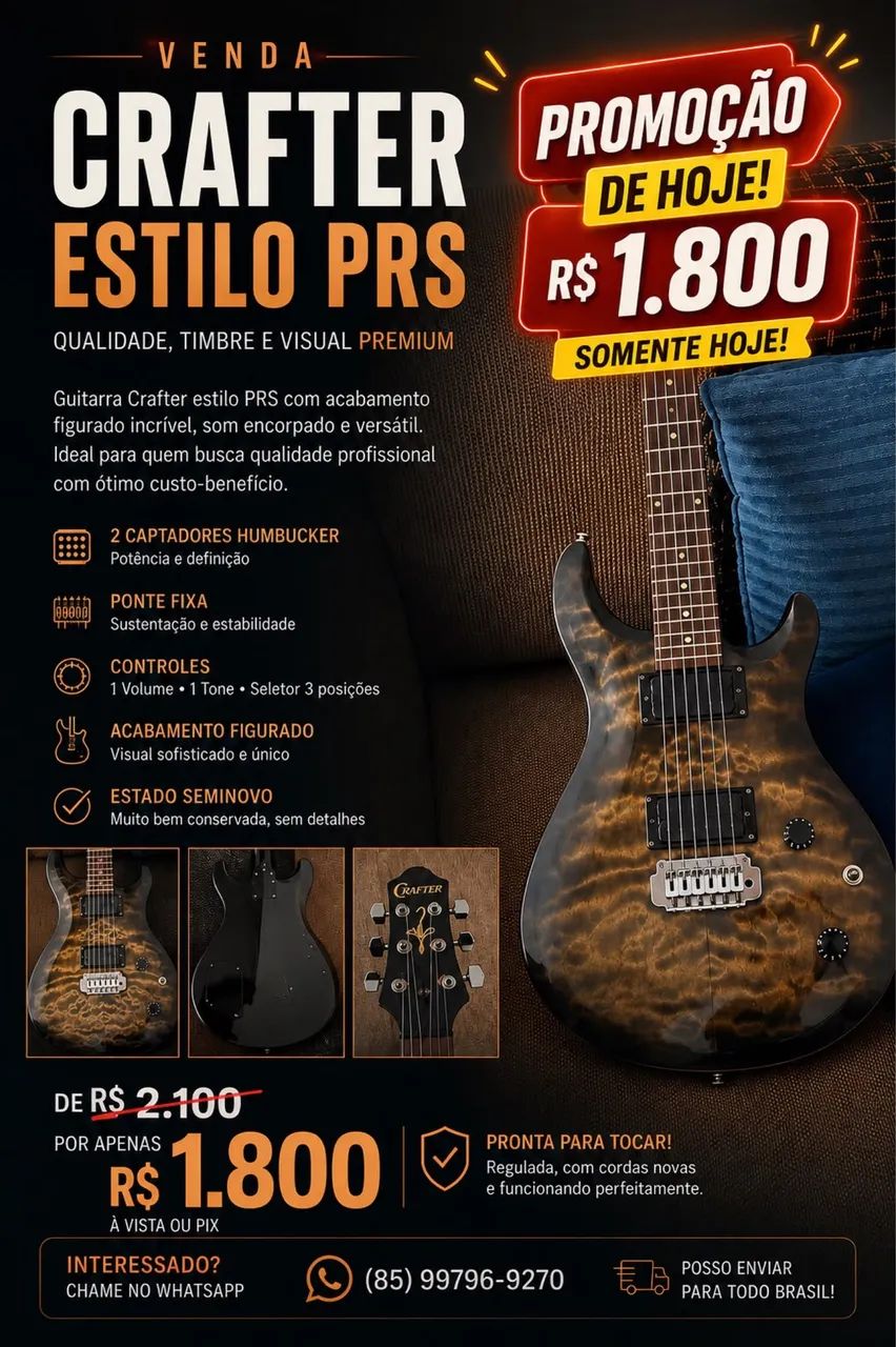 Guitarra Grafter estilo prs 