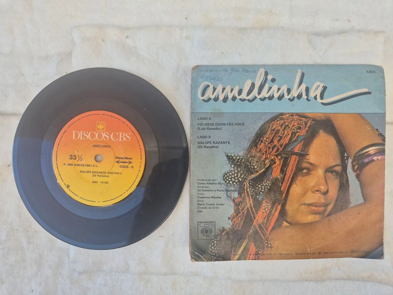 Compacto Vinil 7" Amelinha - Foi Deus Quem Fez Você (1980) - Com Capa - Foto 2