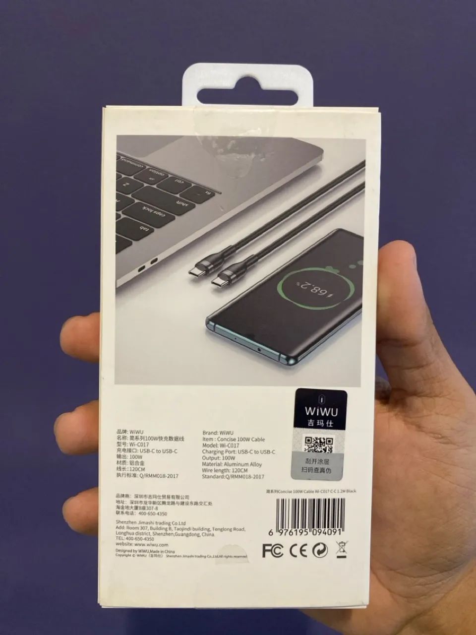 Cabo Tipo-C Turbo 100W WIWU Para Notebook e Celular - Foto 2