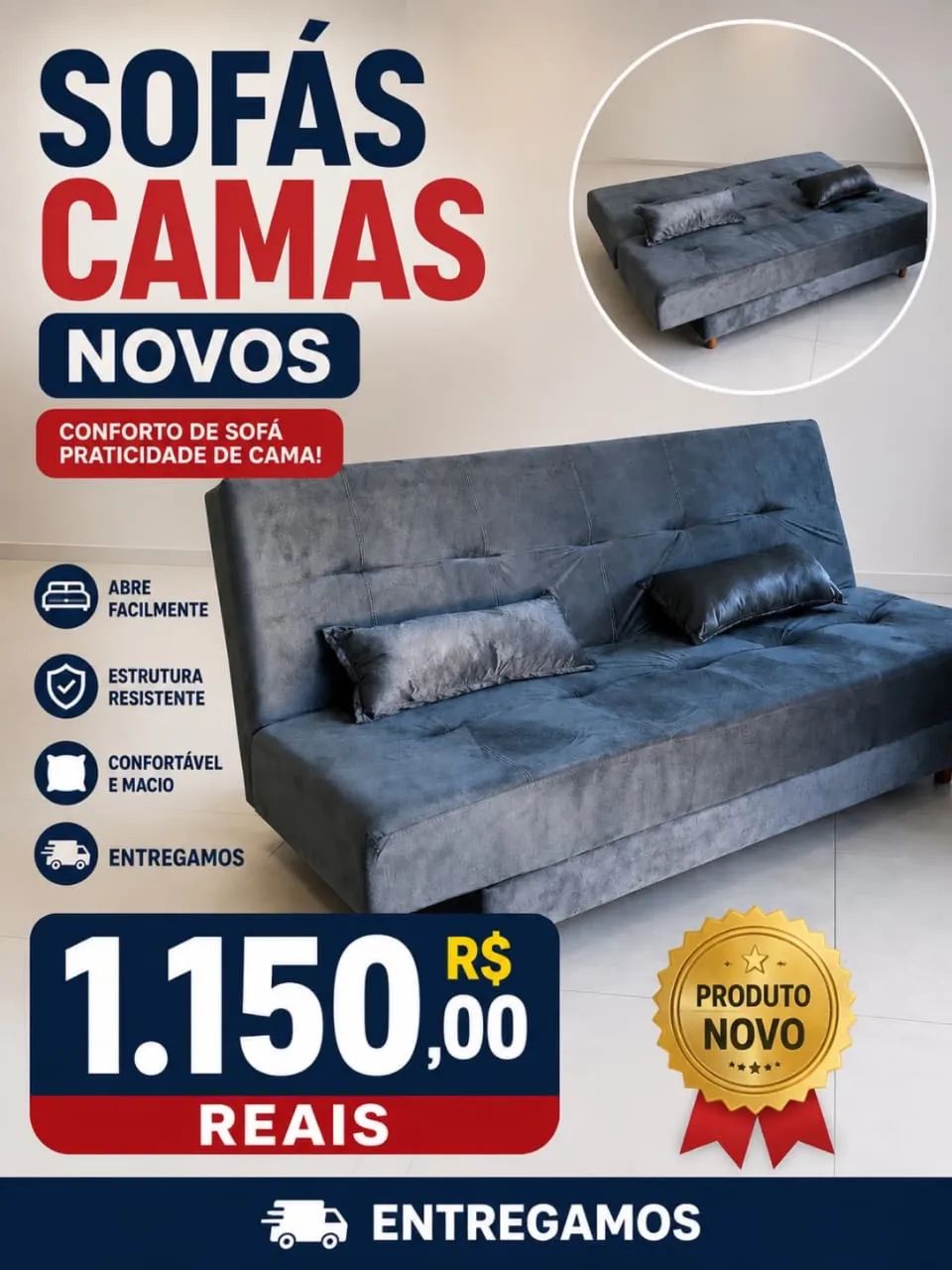 SOFÁS CAMAS NOVOS 