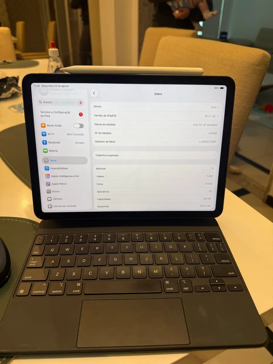 iPad Air 5ª Geração 64GB + Apple Pencil 2 + Magic Keyboard - Foto 3