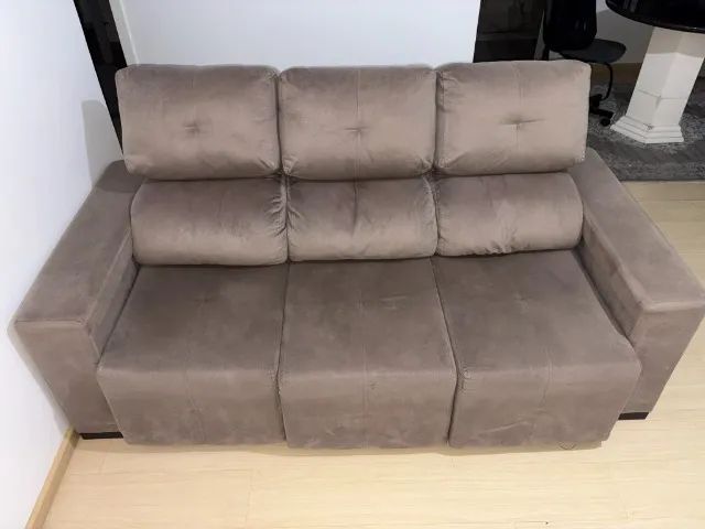 Sofá retrátil e reclinável 3 lugares - Foto 3