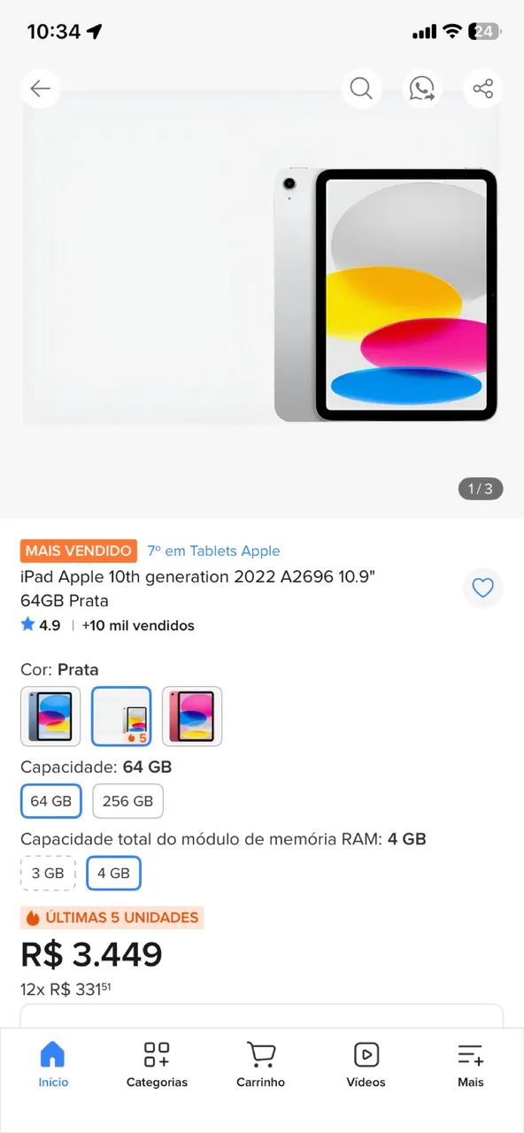 iPad 10  64gb  Modelo generation  2022 - Foto 2