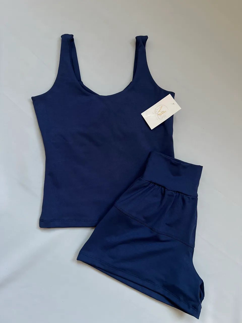 Conjunto poliamida regata + short duplo 