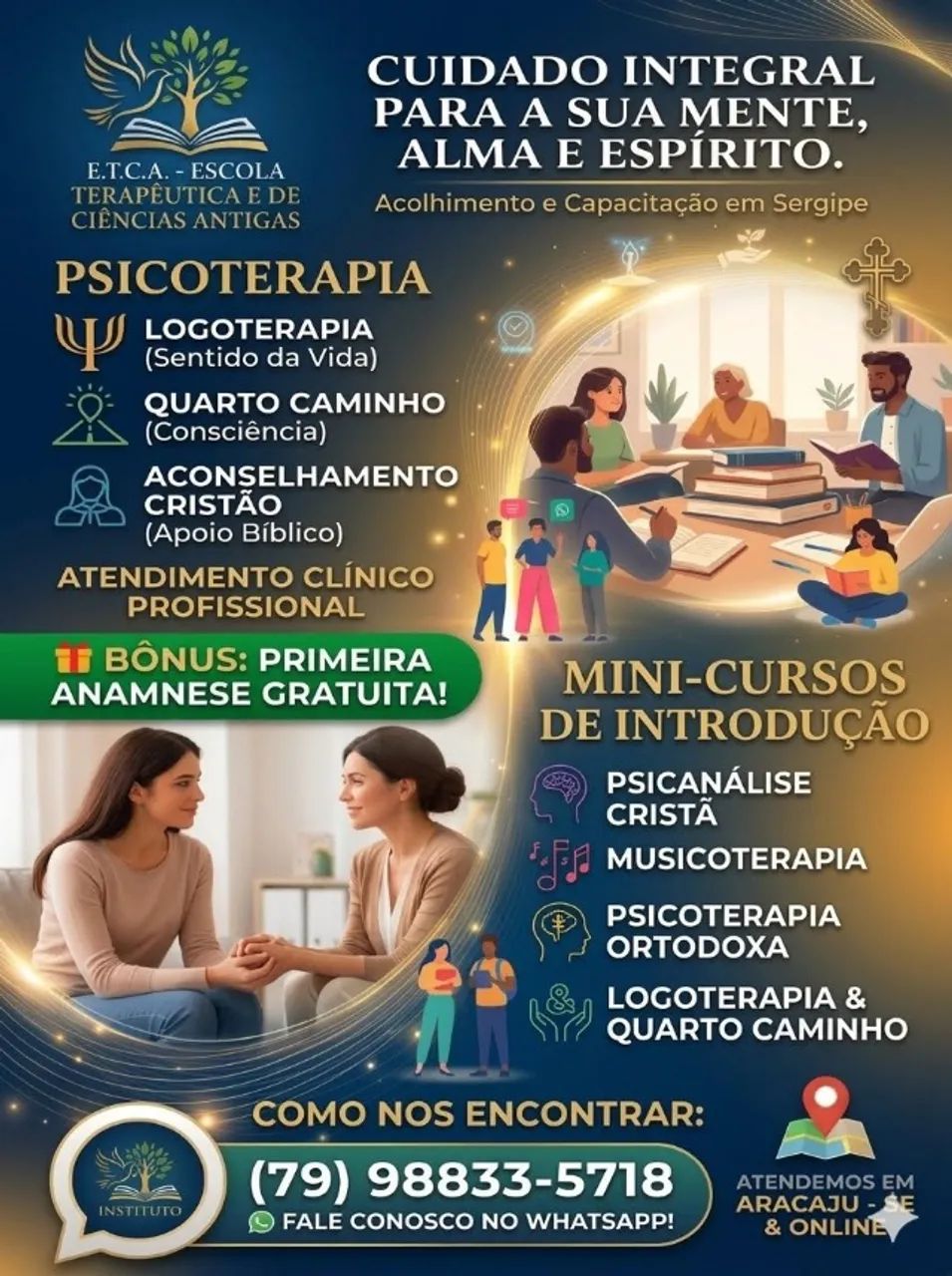 Psicoterapia: Atendimento e Cursos Online.