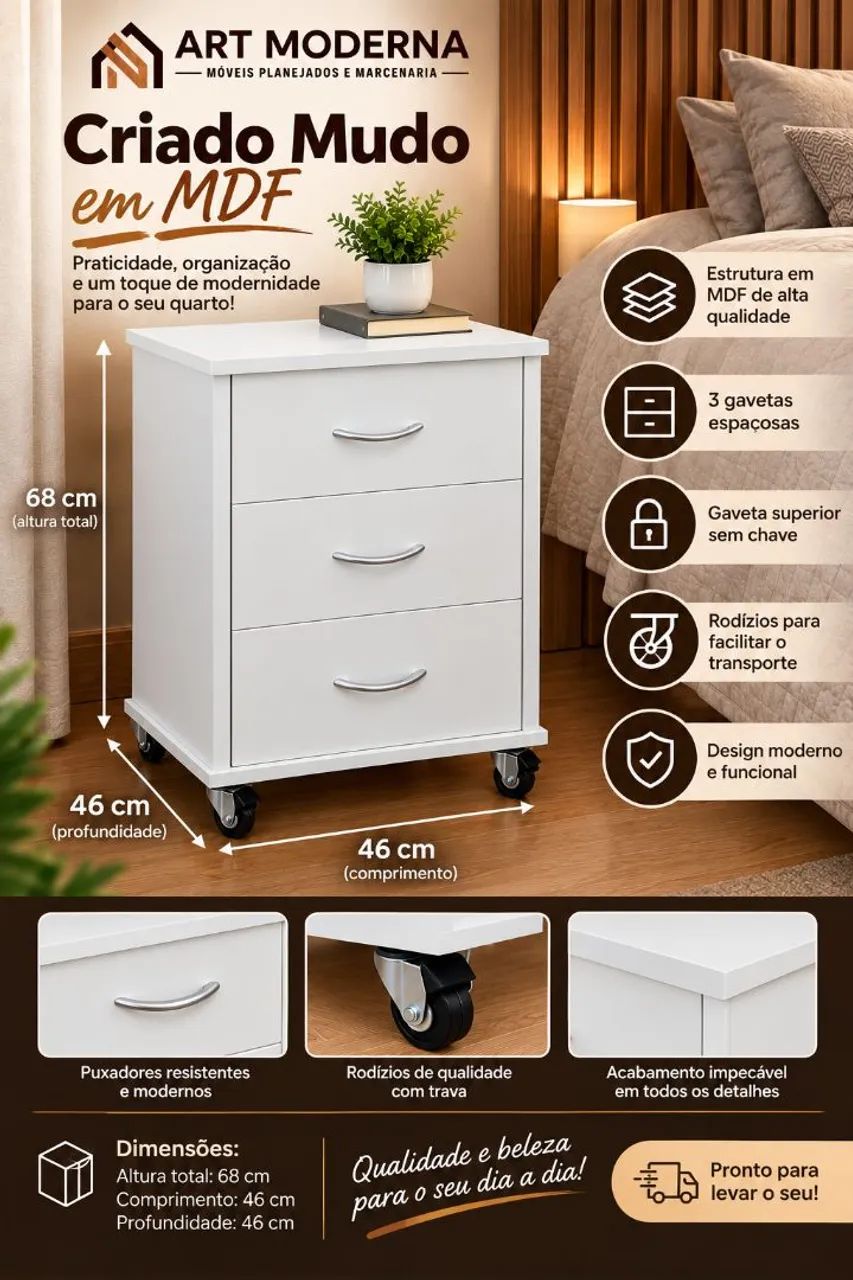 Criado Mudo MDF  - Foto 2