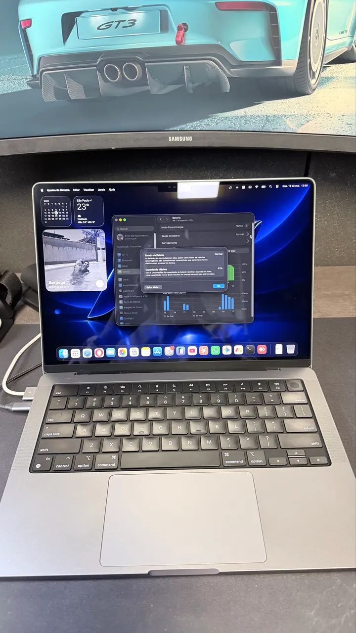 MACBOOK PRO M3 2023 8/512 89 ciclos 91% saúde  - Foto 2
