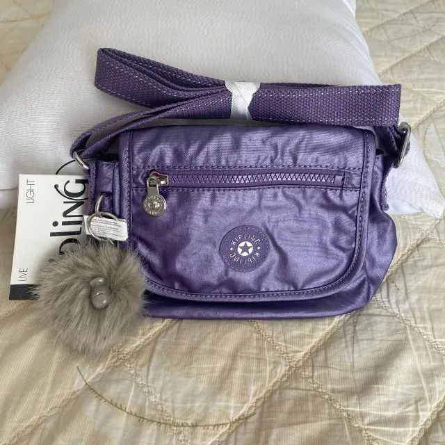 Bolsa Kipling Lilas Metálica Pequena - Tiracolo - ORIGINAL