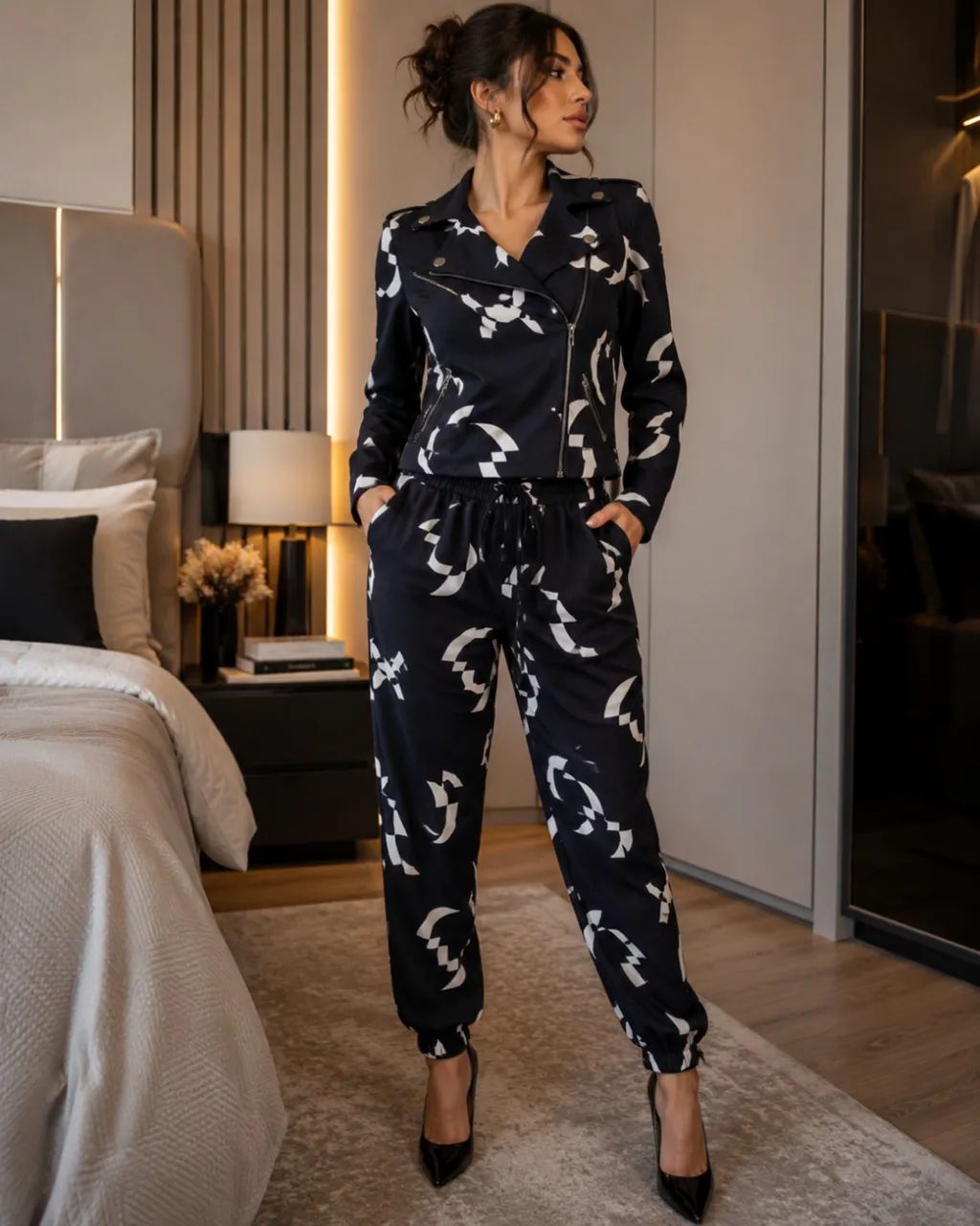 CONJUNTO BOMBER DE JERSEY ESTAMPADO DA ANIMALE - Foto 3