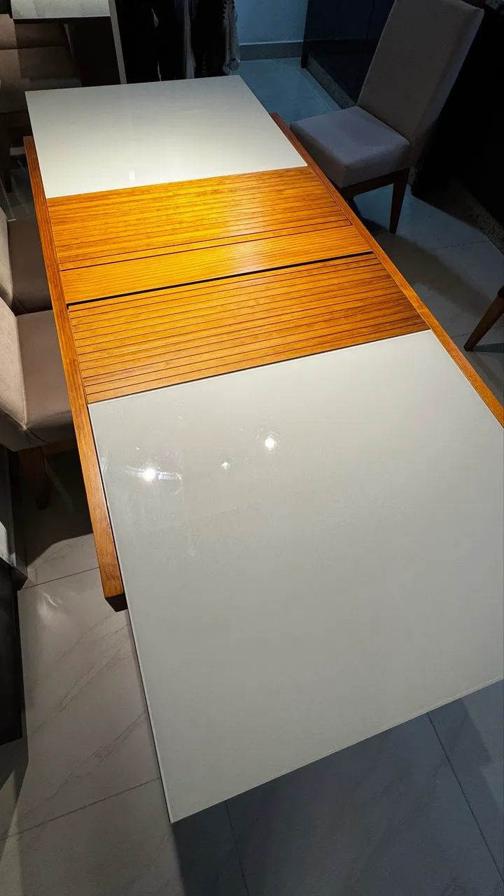 Mesa tampo de vidro 6 e 8 lugares  - Foto 3