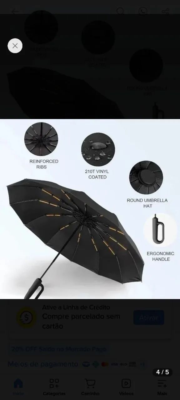 Guarda chuvas luxuoso automático com proteção UV novo - Foto 5
