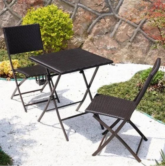 Conjunto De Varanda Jardim 3 Peças Aço Vime Rattan Premium - Foto 4