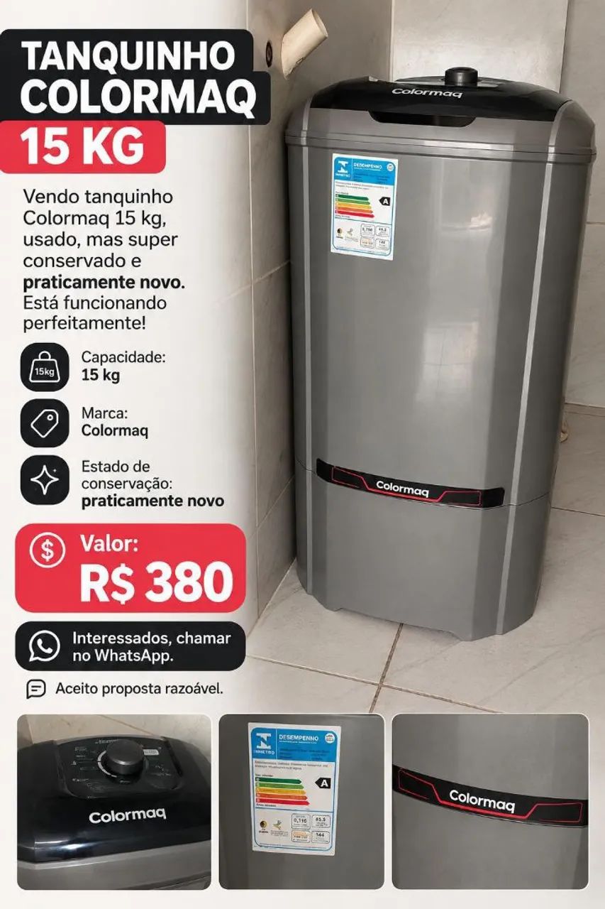 Tanquinho 15 kg