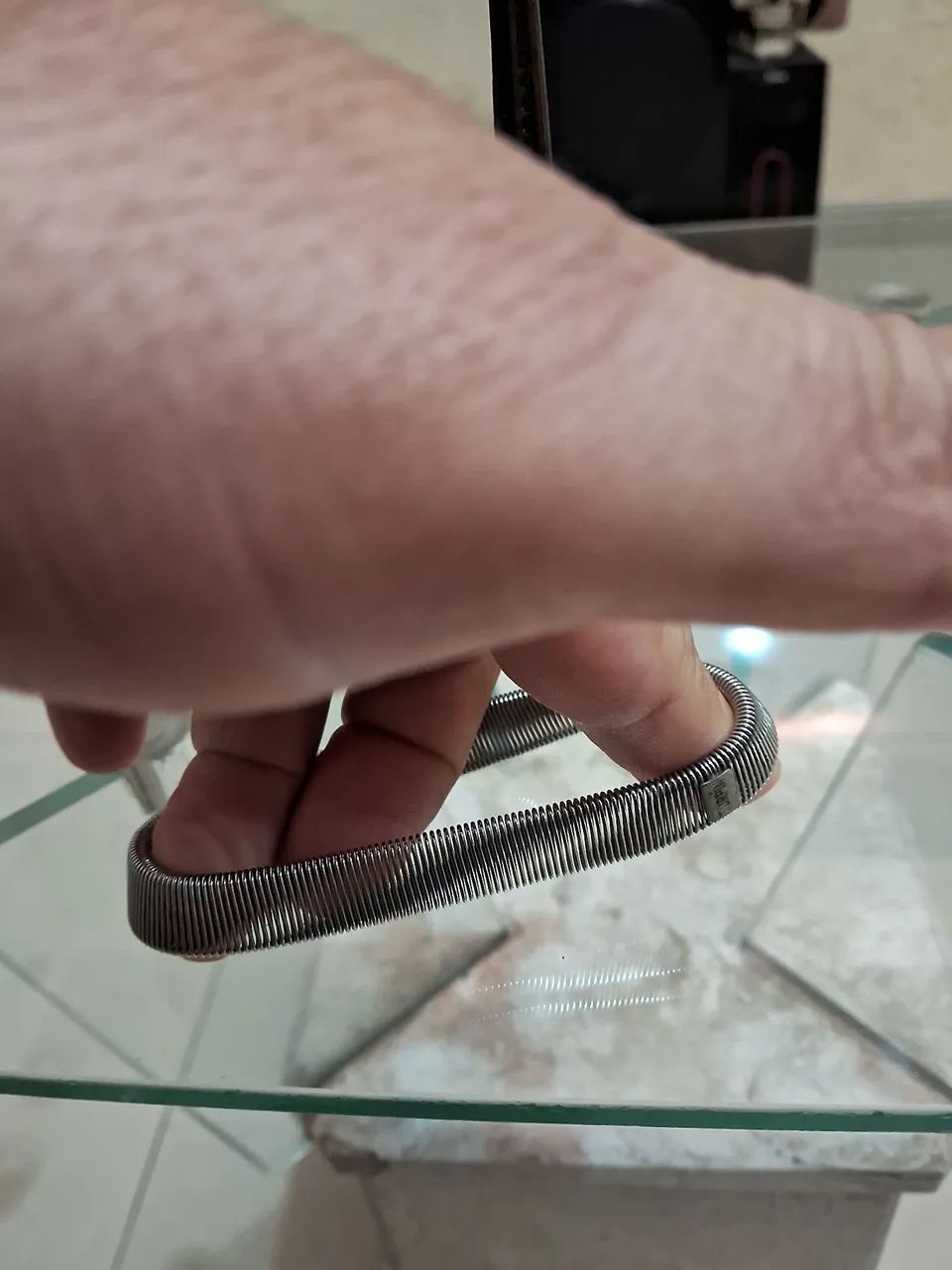 Pulseira elástica de prata 12G - Foto 3