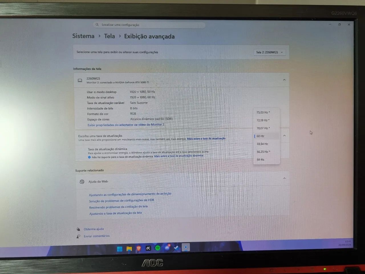 Monitor AOC 21'5 75hz - Foto 2
