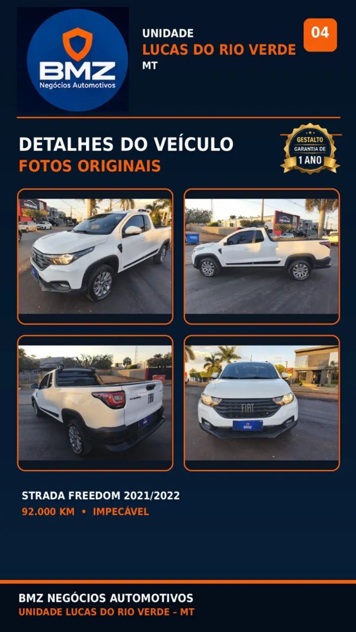 Fiat Strada Freedom 1.3 Flex 8V CS Plus 2022 - Foto 5