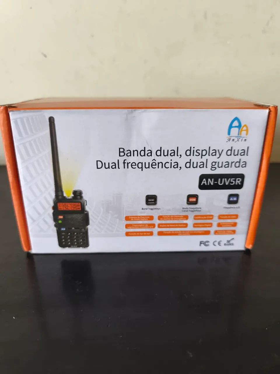 Rádio comunicador walk talk uv5r 