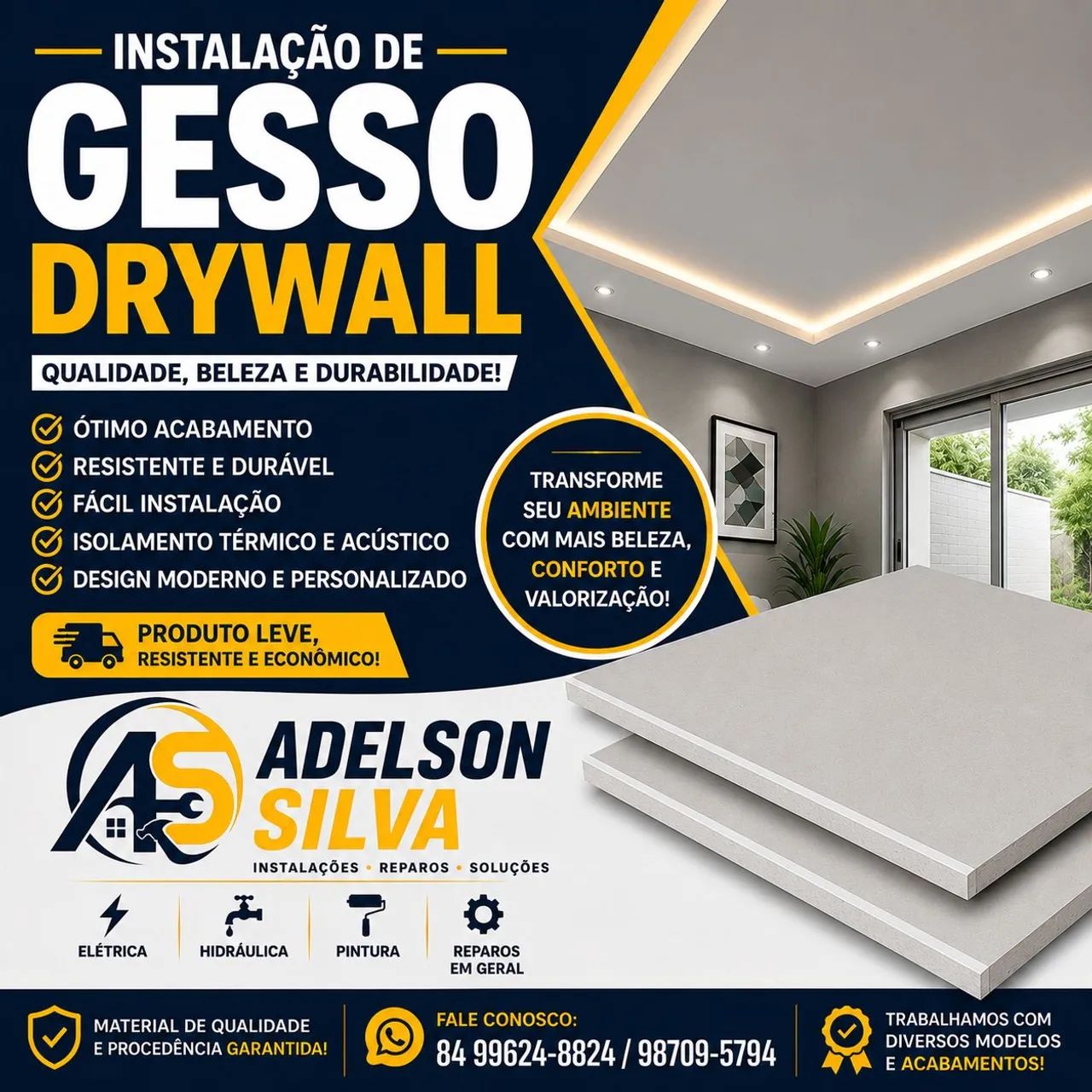 Instalação de Gesso Drywall | Orçamento Grátis | Atendimento Rápido