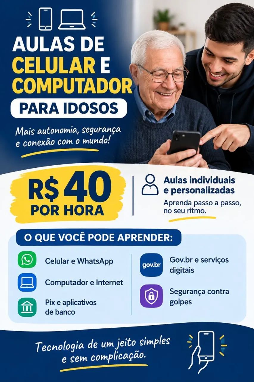 Aulas de Celular e Computador para Idosos - Foto 3