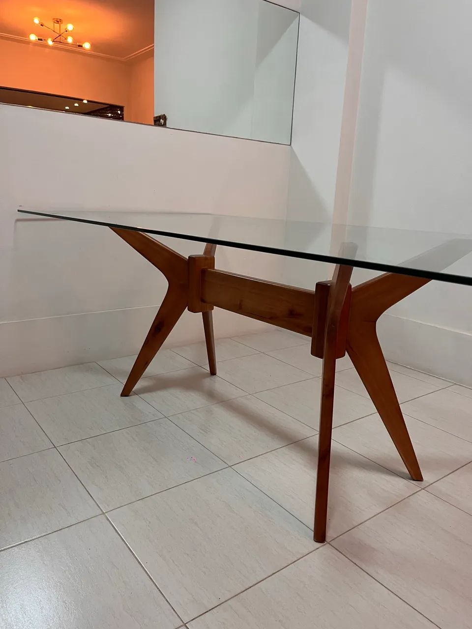 Mesa em madeira e vidro  - Foto 2
