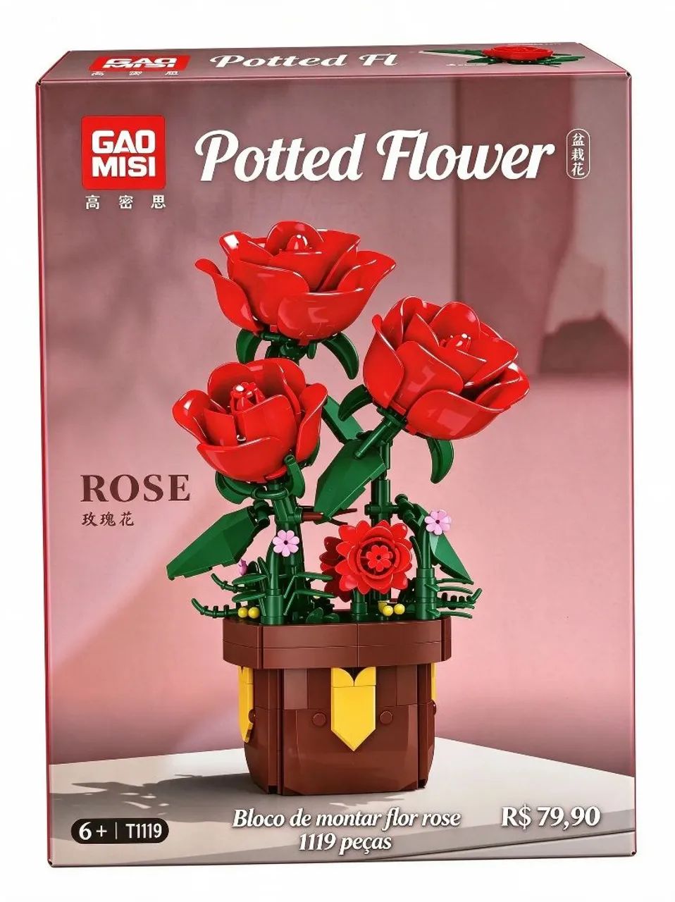 Bloco de.montar flor ornamental 