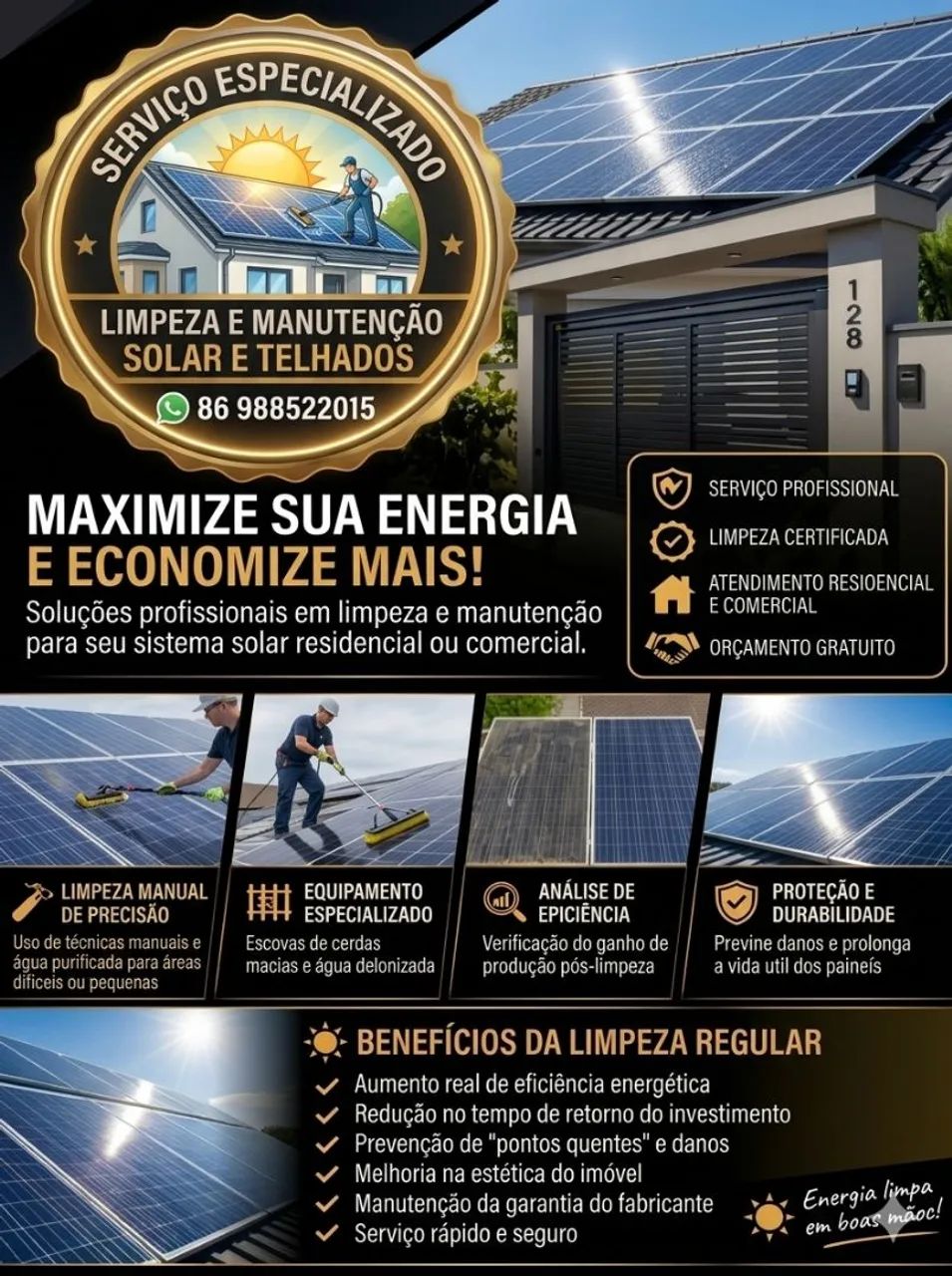 Limpeza de placas solar