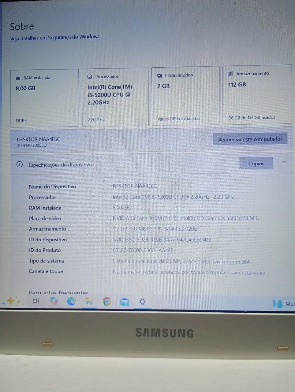 Notebook Samsung core i5 com placa de video - Foto 5