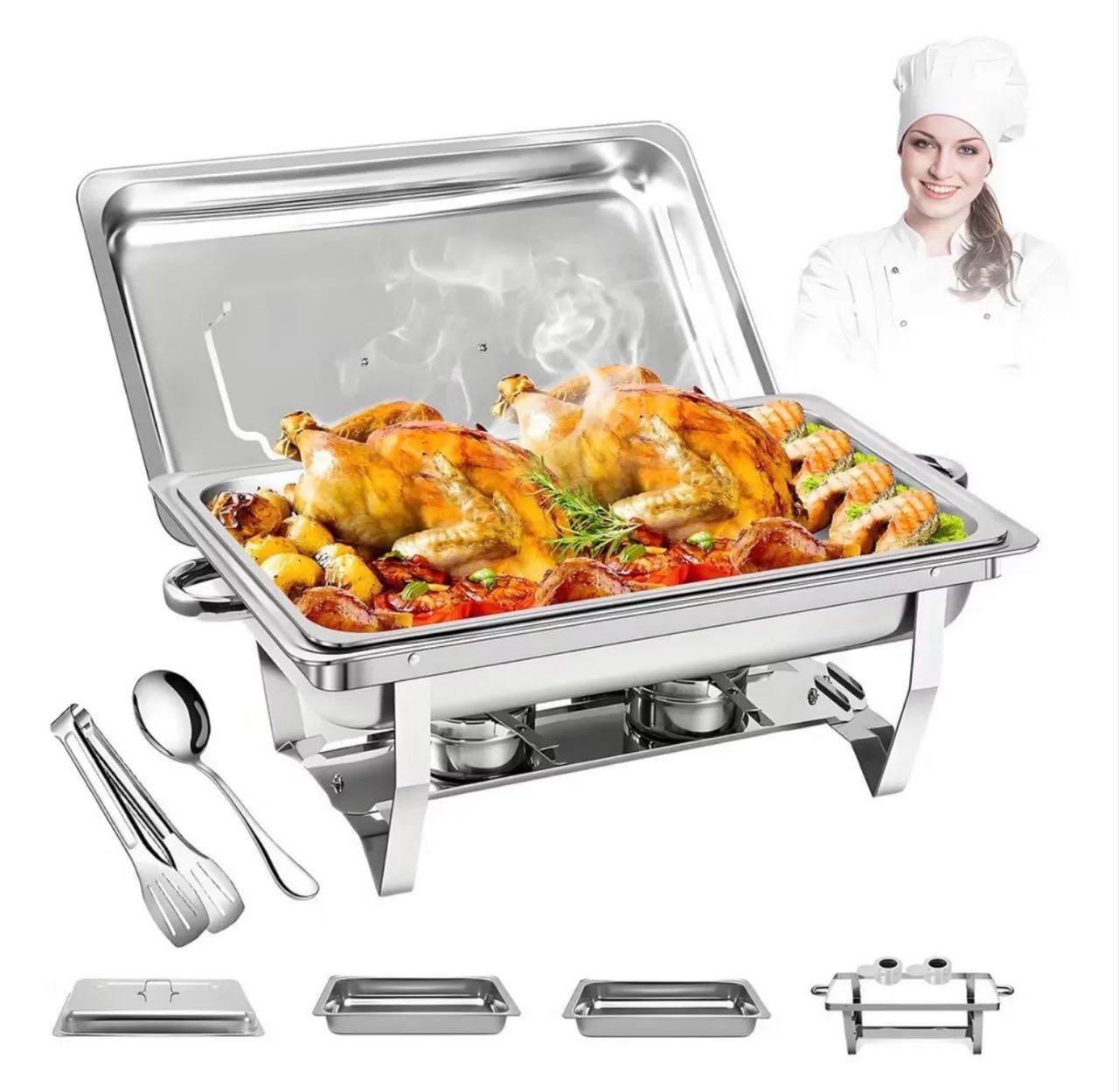     Rechaud de inox - banho-maria para buffer - Foto 4