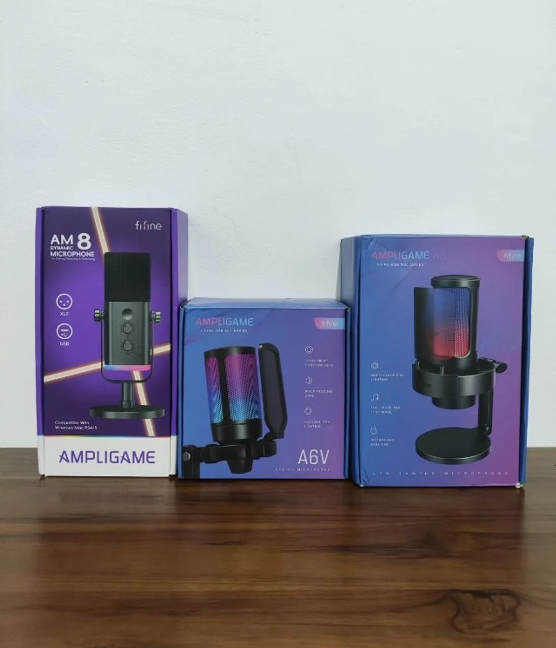 Microfone Profissional Gamer Fifine USB XLR RGB