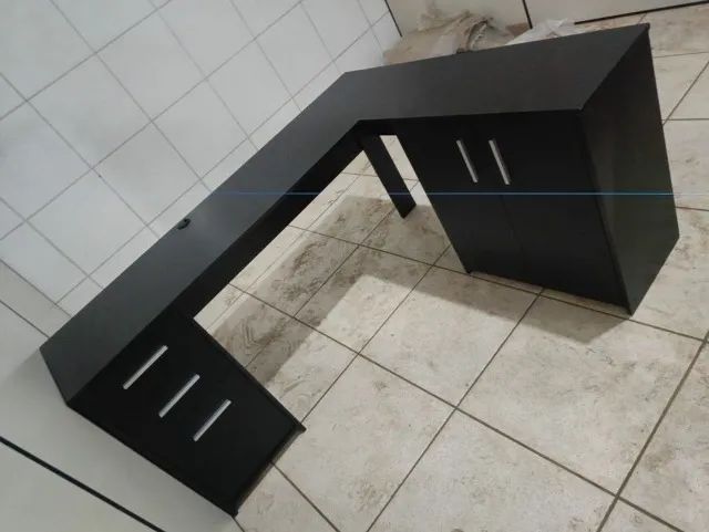 ? Mesa em L Premium - Pronta Entrega + Montagem GRÁTIS! Transforme Seu Espaço Agora! - Foto 3
