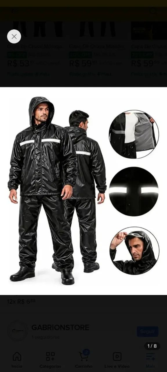 Capa de chuva motoboy 