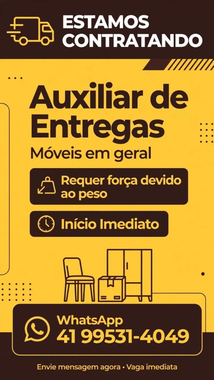 Auxiliar de entrega e montador 