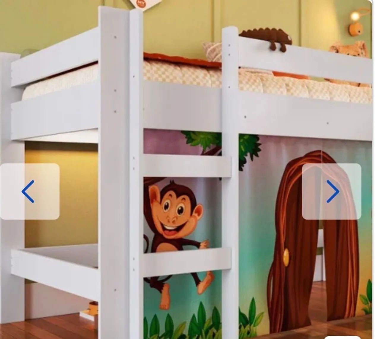 Cama infantil elevada com escorrega. - Foto 3