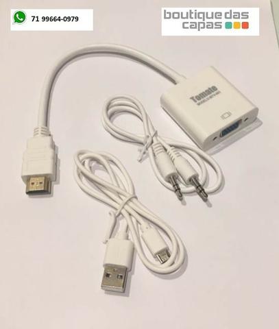 Cabo Conversor hdmi para VGA + cabo áudio + cabo USB tomate MTV-603