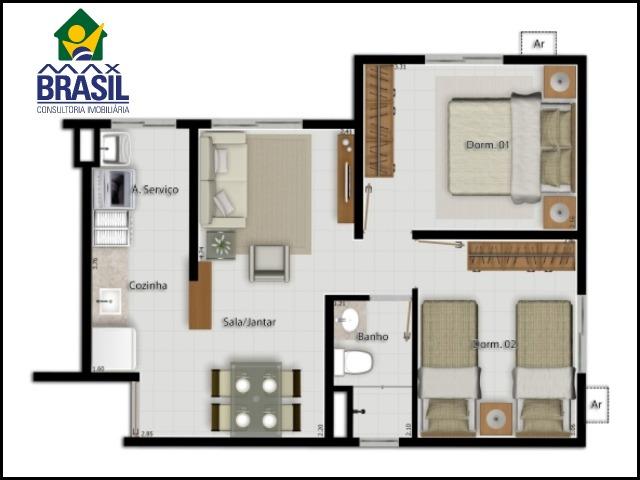 Ap pronto para morar, entrada a partir de 10.400,00 Ideal Samambaia - Foto 8
