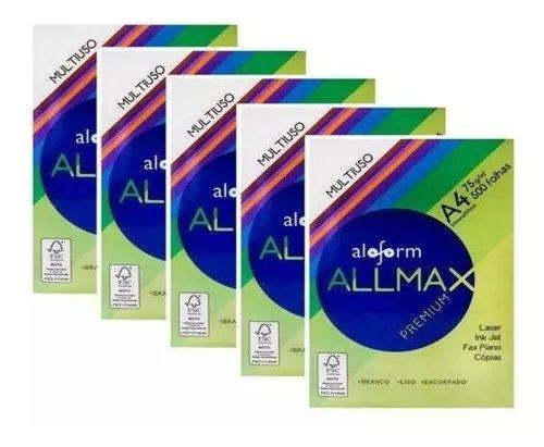 Caixa A4 Allmax Premium 75g 5 Resmas 2500 Folhas - Foto 2
