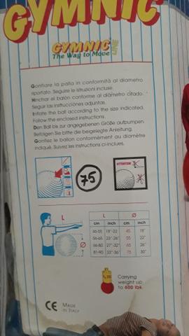 Bola de pilates gymnic ginástica italiana 75cm - Foto 2