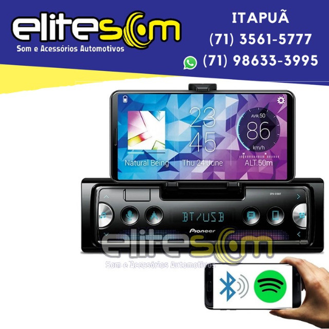 Aparelho Pioneer Sph-c10bt Smartphone Bluetooth Smart Sync instalado na Elite Som - Foto 5