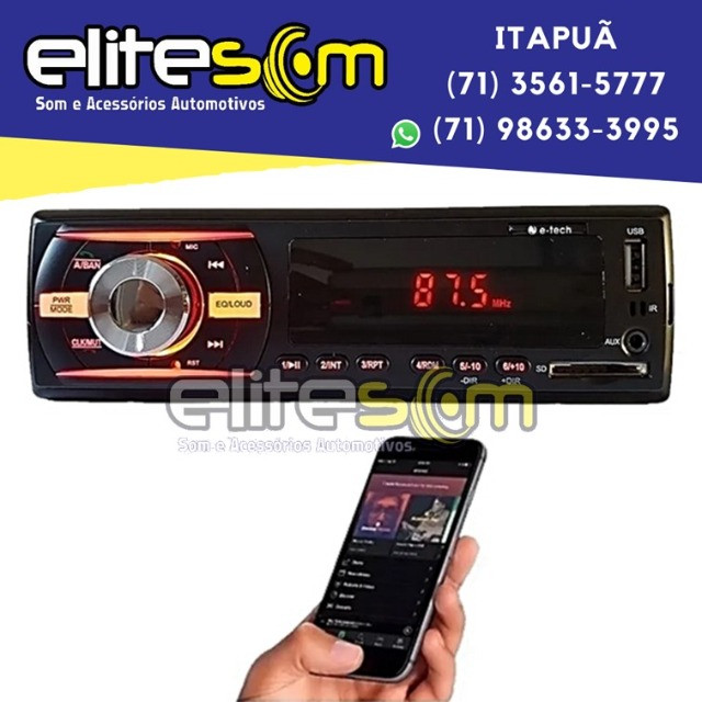Aparelho Mp3 Bluetooth Fm Usb Sd instalado na Elite Som - Foto 3