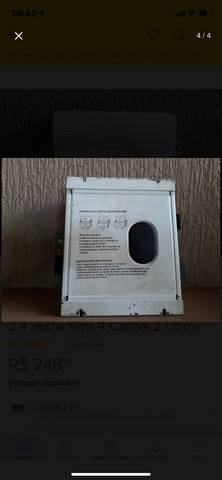 Módulo Amplificador Banda Voxer 2.4 360w Rms 4 Canais 2 Ohms - Foto 4